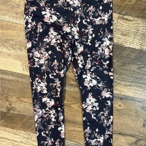 Athleta Black and White Floral Leggings